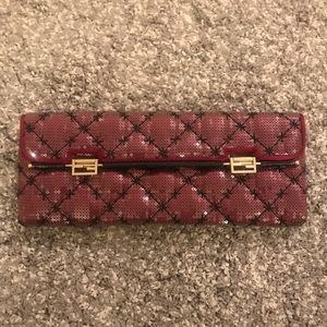 Fendi sequined magenta clutch